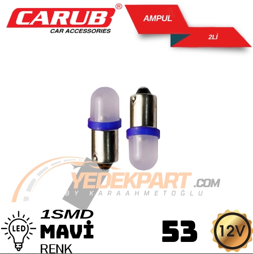 CARUB Ampul 12V Led 53 Park Mavi